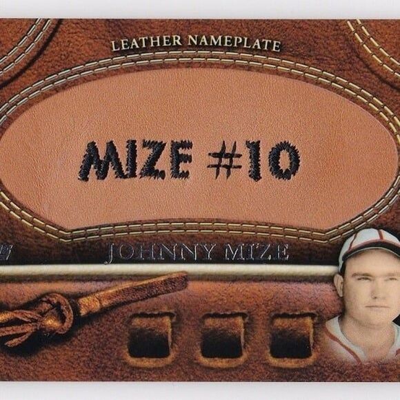 JOHNNY MIZE 2011 Topps Manufactured Leather Nameplate # MGL-JM HOF+2009 #LGU25 - Picture 3 of 4
